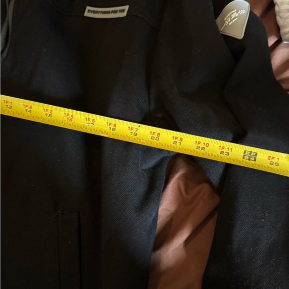 Men's Black bomber coat  Jacket with  faux Fur Collar - Picture 7 of 8